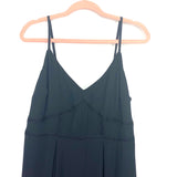 All Worthy Black Hunter McGrady Chiffon Dress with Ladder Lace Insets- Size 12
