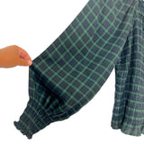 Madewell Forest Plaid Lucie Bubble Sleeve Smocked Top- Size M (sold out online)