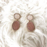 BaubleBar Vina Druzy Pink Drop Earrings