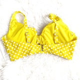 Birdsong Yellow Polka Dot Bikini Top- Size 36G (we have matching bottoms, see notes)