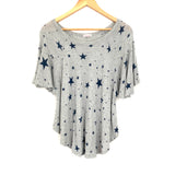 Maronie Grey Star Flutter Sleeve Tee- Size S