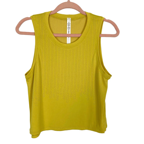 Lululemon Yellow Mesh Tank- Size S