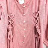 Free People Maeve Button and Tie Front Detail Dress NWT- Size L