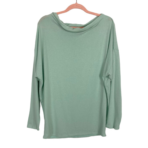 Gibson Look Mint Off the Shoulder Super Soft Lightweight Sweater- Size M