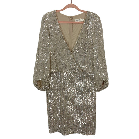 Eliza J Sequin Balloon Sleeve Dress- Size 14 (sold out online)