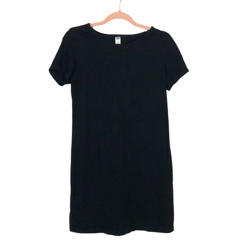 black t shirt dress old navy Old Navy Black Midi T-Shirt Dress