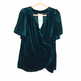 B Skies Are Blue Green Velvet Top NWT- Size 1X