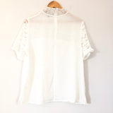 Gibson White Lace Mock Neck Top- Size L