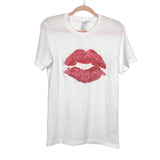 Bella + Canvas White Lips T-Shirt- Size S (See Notes)