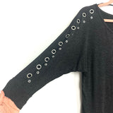 Belldini Charcoal Grey Embellished Top- Size S