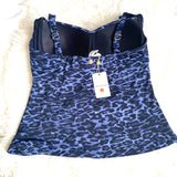 Artesands Blue Animal Print Tankini Top NWT- Size 16 (TOP ONLY)