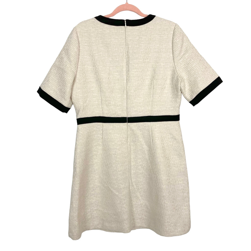 cream dress black trim AWARE sleeveless corchet maxi dress in cream with black contrast trim