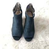 Sole Society Suede Peep Toe Buckle Booties- Size 8.5