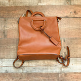 Sole Society Cognac Faux Leather Backpack