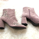 Zara Velvet Pearl Ankle Booties in Pink (NWT)- Size 8
