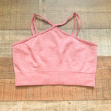 No Brand Heathered Pink Triangle Top Sports Bra- Size S (We Have Matching Leggings!)