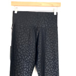 Carbon38 Black Shiny Cheetah Leggings NWT- Size S (Inseam 28”)