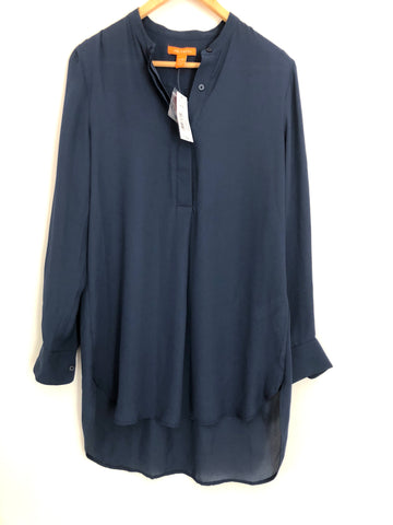 Joe Fresh Navy Collared Sheer Tunic NWT-Size XS