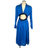 Zara Blue Front Slit and Open Back Dress- Size ~4 (see notes)