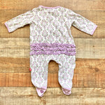 Magnetic Me Purple Floral/Horse Ruffle Footie Outfit- Size 3-6M