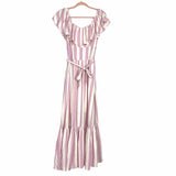 Buddy Love Purple and White Striped Ruffle Belted Maxi Dress- Size XS (sold out online)