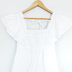 Urban Outfitters White Babydoll Dress with Ruffle Sleeves - Size S