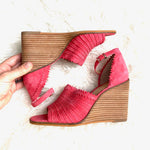 Vince Camuto Pink Suede Wedge Heels- Size 7 (LIKE BRAND NEW)