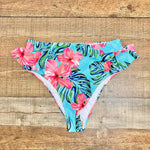 Sporlike Blue Floral Tie Piece Ruffle Bikini Set NWT- Size XL