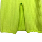 Free People Neon Yellow Ribbed Fitted Midi Skirt- Size S