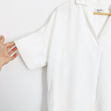 Madewell White Collared Blouse with Button Detail on Back- Size M
