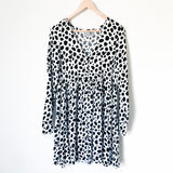 ASOS Black and White Animal Print Long Sleeve Dress - Size 6