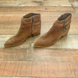 Marc Fisher Suede Dark Brown Buckle Booties - Size 7 (LIKE NEW)
