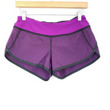 Lululemon Black and Purple Gingham Speed Shorts- Size 4