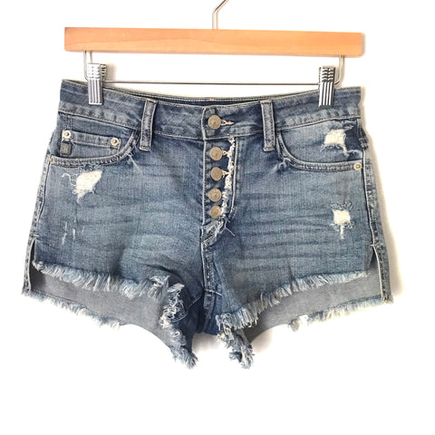 JustUSA Distressed Button Up Cutoff Shorts- Size S