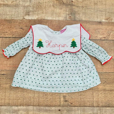 Poppy Kids Co Harper Christmas Tree Dress- Size 3M