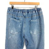 No Brand Drawstring Waist Distressed Jeans- Size XL (Inseam 29”)