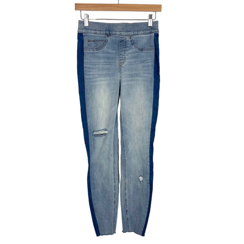 Spanx Distressed Raw Hem Side Panel Skinny Jeans- Size S (Inseam 26”)