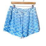 Annie Griffin Blue Printed Silk Shorts- Size 10