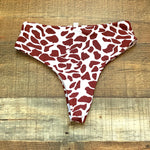 No Brand White/Brown Animal Print Bikini Bottom- Size S (We have matching top)