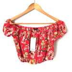 Soprano Off the Shoulder Floral Crop Top NWT- Size S