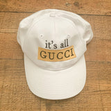 Port & Company White "It's All Gucci" Baseball Cap NWT