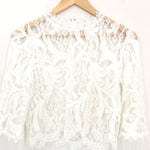 Vestique White Lace Bell Sleeve Top- Size M