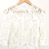 Vestique White Lace Bell Sleeve Top- Size M