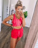 Terez Red Picnic Backyard Shorts- Size S
