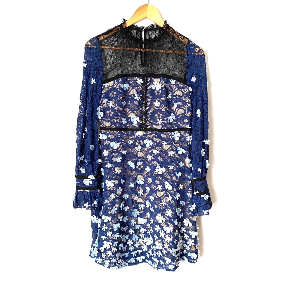Foxiedox Black and Blue Floral Lace Dress- Size ~S The Saved Collection Foxiedox Black and Blue Floral Lace Dress- Size ~S The Saved Collection