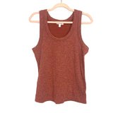 Prologue Brick Heathered Ribbed Sleeveless Top- Size S