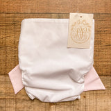 The Beaufort Bonnet Company White with Pink Bow Diaper Cover NWT- Size 12-18M