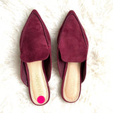 Liliana Red Faux Suede Mules- Size 6.5