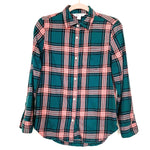 Old Navy The Classic Shirt Green and Pink Plaid Button Up- Size XS