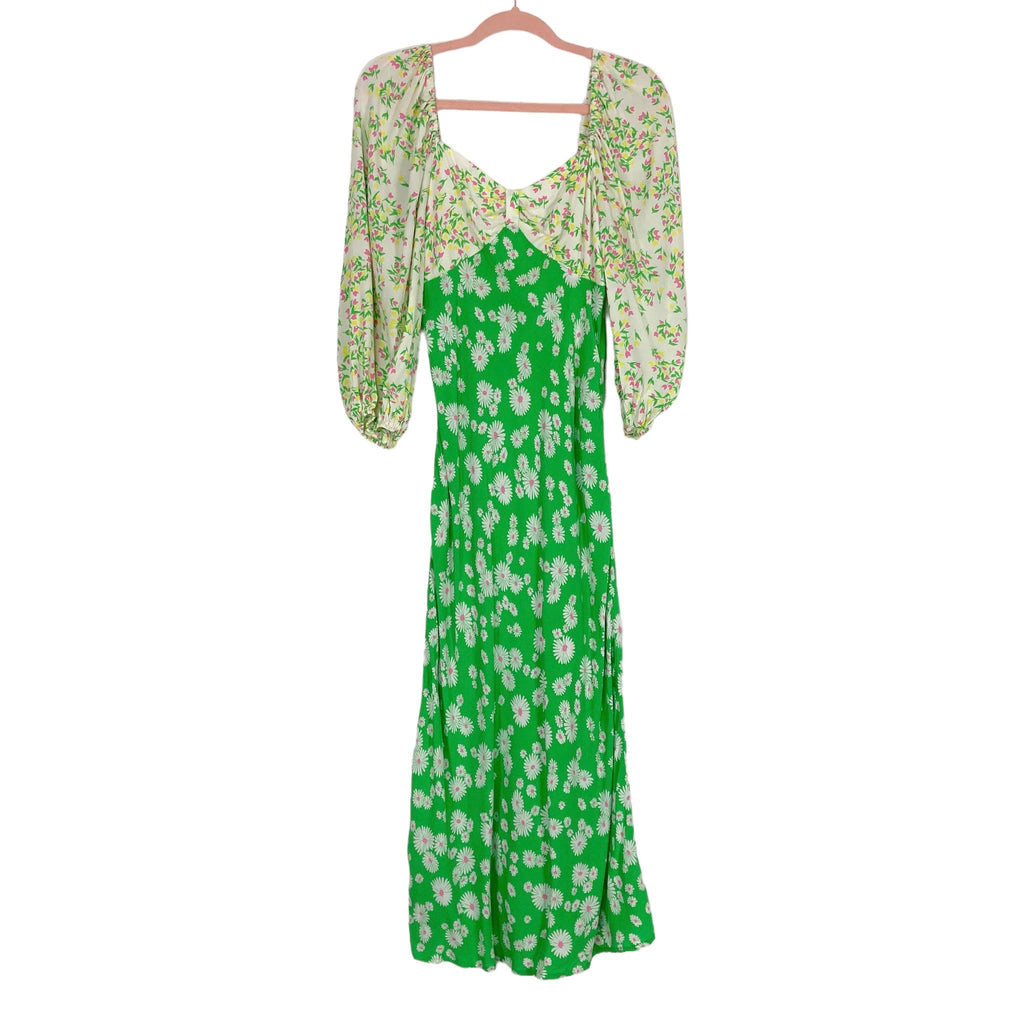 Rixo (Target) Green/Pink/Yellow Floral with Smocked Back Maxi Dress- Size 4 Rixo (Target) Green/Pink/Yellow Floral with Smocked Back Maxi Dress- Size 4